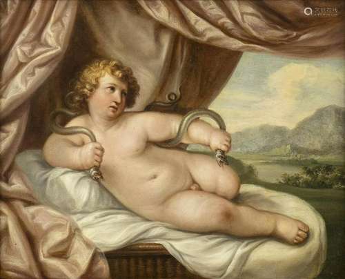 BOLOGNESE SCHOOL, 17th CENTURY: Baby Hercules chokes