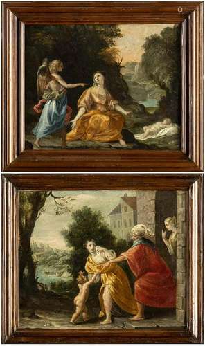 EMILIAN ARTIST, 17th CENTURY: a) Agar and the angel -