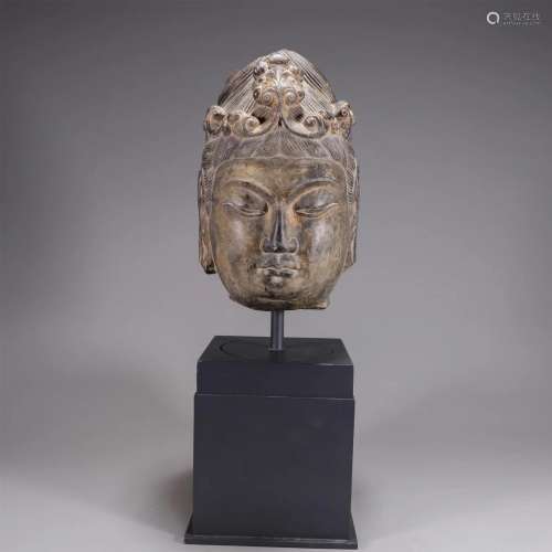Stone Carved Guanyin (Avalokitesvara) Head