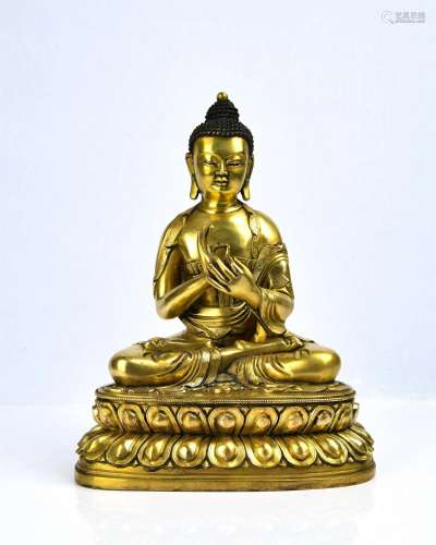 Gilded Copper Statue of Dipavkara Buddha
