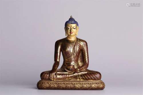 Gilded Copper Seated Statue of Shakyamuni