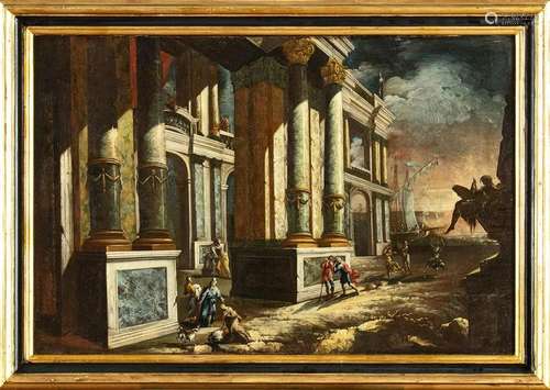 VENETIAN SCHOOL, 18th CENTURY: Capriccio with figures