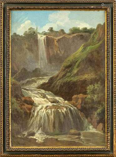 EGISTO FERRONI (Lastra a Signa, 1835-1912): Waterfall