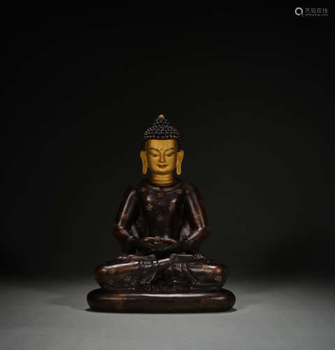 Ancient Chinese alloy copper Buddha statue