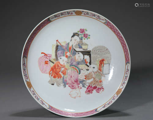 Pink character story plate