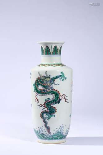 Colorful auspicious beast sea water pattern mallet bottle