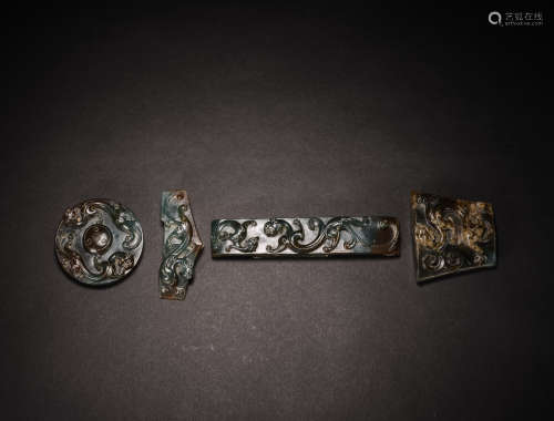 A set of jade sword ornaments