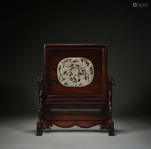 Hetian jade screen