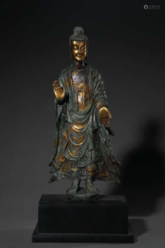 Copper gilt Buddha statue