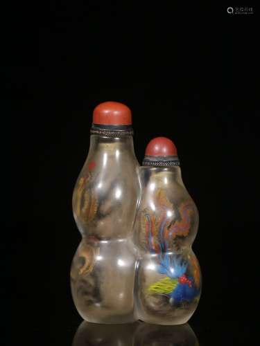 Gourd-shaped Coloured Glaze Snuff Bottle
