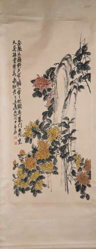 Painting : Chrysanthemum and Rock by Wu Changshuo
