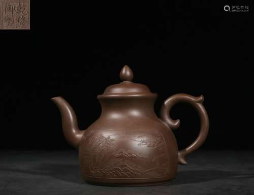 Hand-carved Zisha Teapot