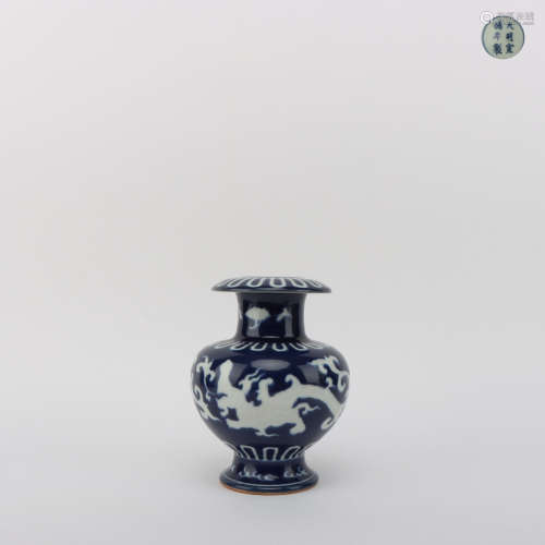 Chinese Ji-blue-glazed Vase