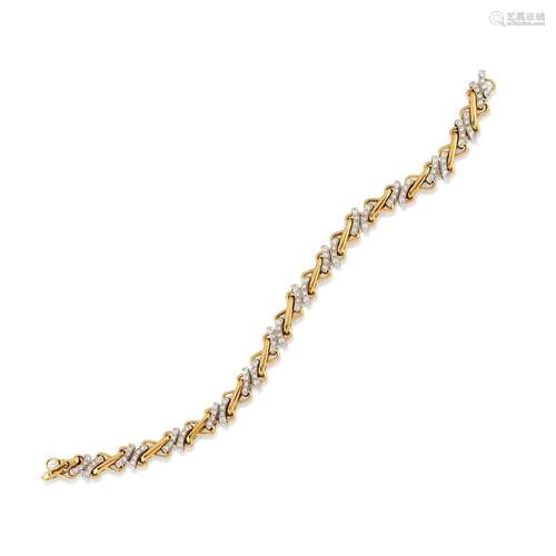 Pomellato - A 18K white and yellow gold and diamond bracelet...