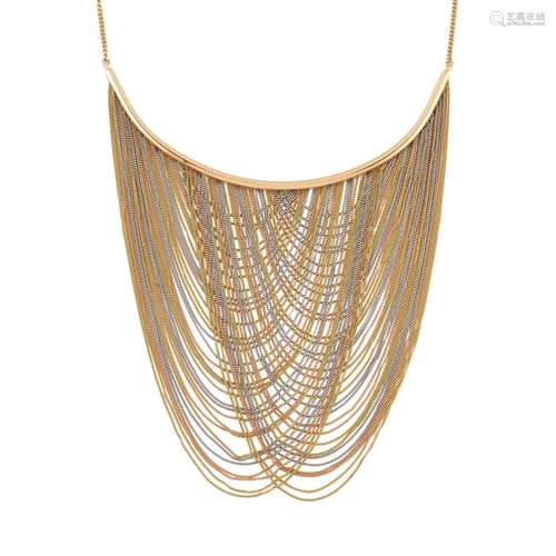 A 18K tricolor gold necklace