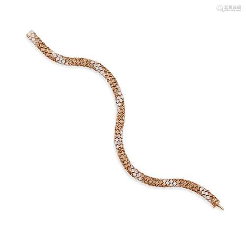 A 18K two-color gold and diamond bracelet