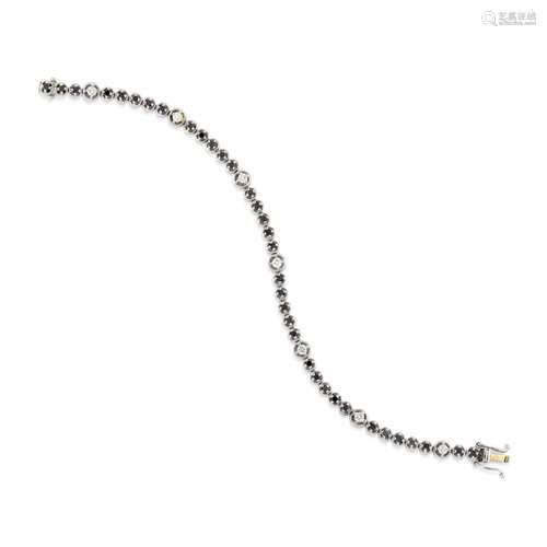 A 18K white gold and diamond bracelet