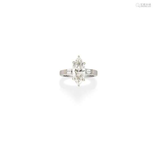 A 18K white gold and diamond ring