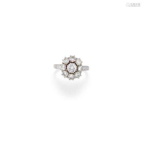 A 18K white gold and diamond ring