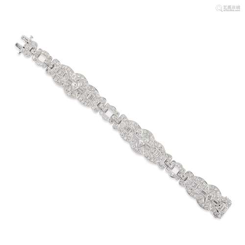 A platinum and diamond bracelet