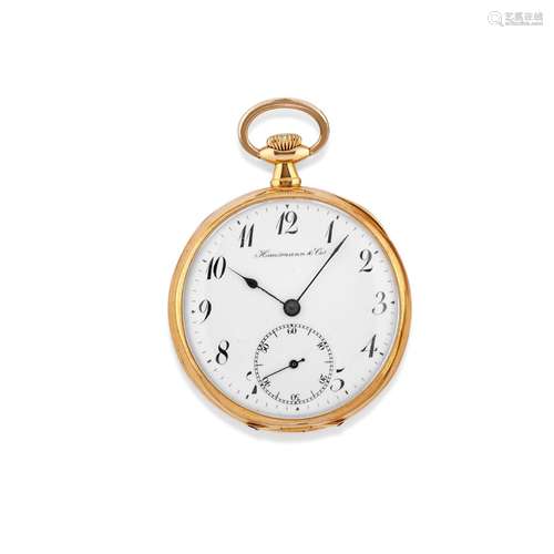 Hausmann & Co. - A 18K yellow gold pocket watch, Haussma...