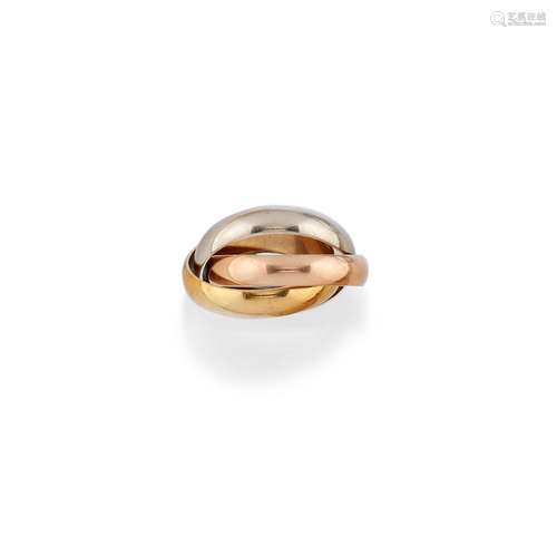 Cartier - A 18K three color gold ring, Cartier "Les mus...