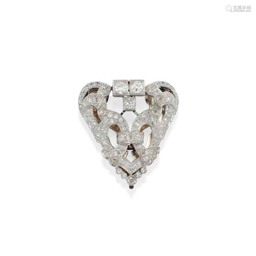 A 18K white gold and diamond brooch, circa 1920