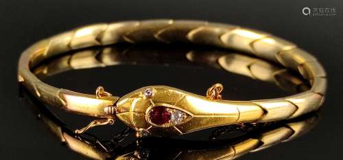 Antique snake bracelet, delicate elaborated head, …