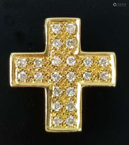 Cross pendant with 22 diamonds, together around 0.…