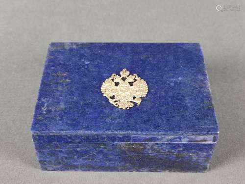 Lapis lazuli box, rectangular lidded box made of d…