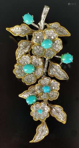 Exclusive flower brooch, handmade, Bulgari style, …