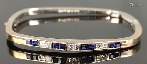 Sapphire diamond bracelet, pin lock with safety cl…