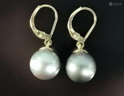 Tahitian pearl earrings, Tahiti cultured pearls, f…