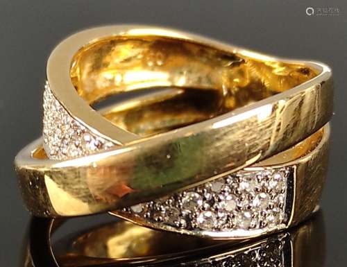Ring, made of two bands, one set with 39 diamonds …