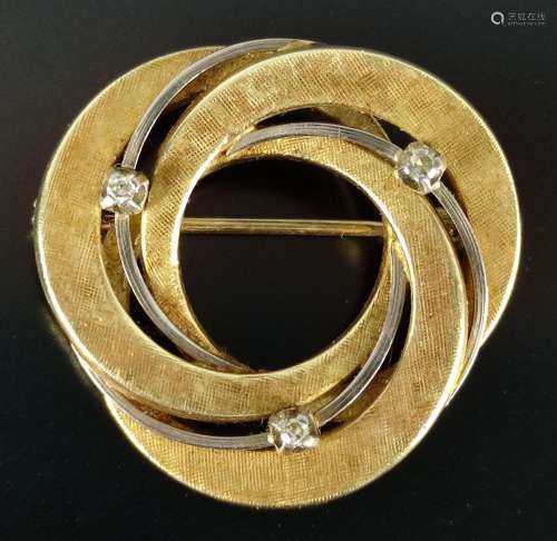 Brooch, made of circular elements, set with three …