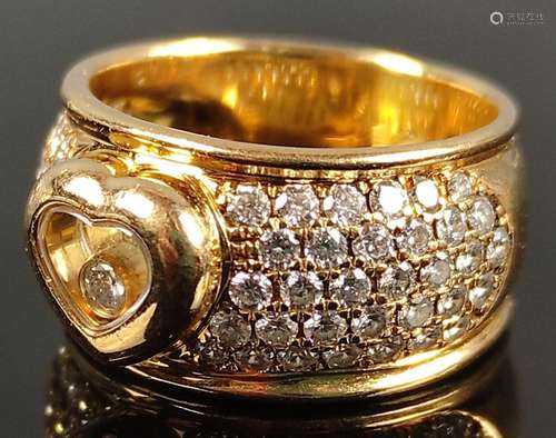 Happy Diamond Ring, Chopard, wide ring band set wi…