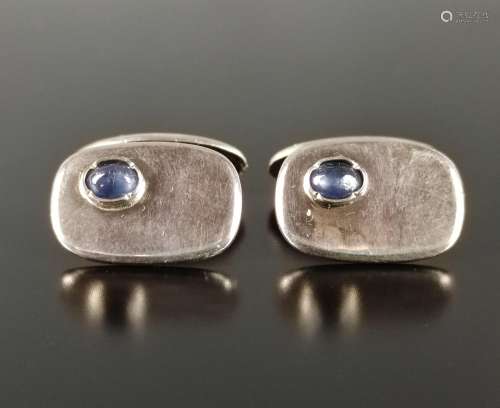 Designer cufflinks with genuine sapphires, silver …