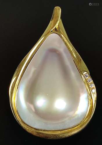 Design pendant, centered mother-of-pearl element, …