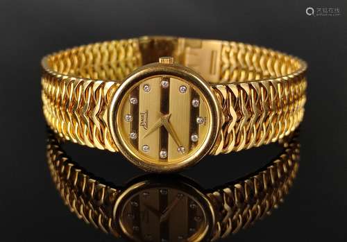 Wrist watch, Piaget, round dial with 12 diamonds a…