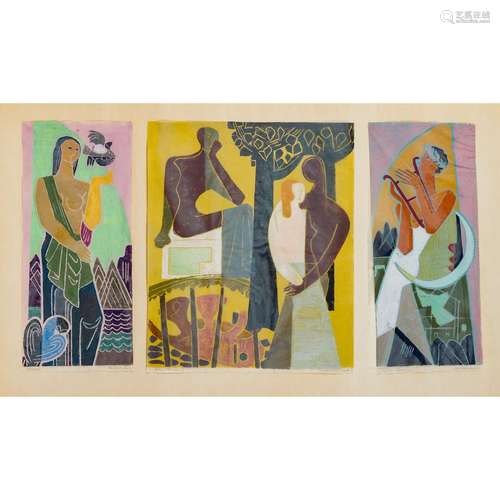 MÜLLER-LANDAU, ROLF (1903-1956), Triptychon "Morgen - M...