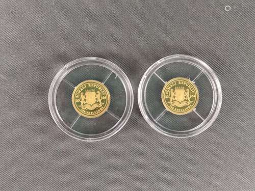 2 gold coins, 200 shillings each, Somalia, 2004, f…