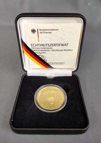 100 Euro gold coin, UNESCO World Heritage, Würzbur…