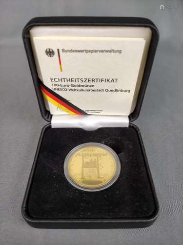 100 Euro gold coin, UNESCO World Heritage Quadling…