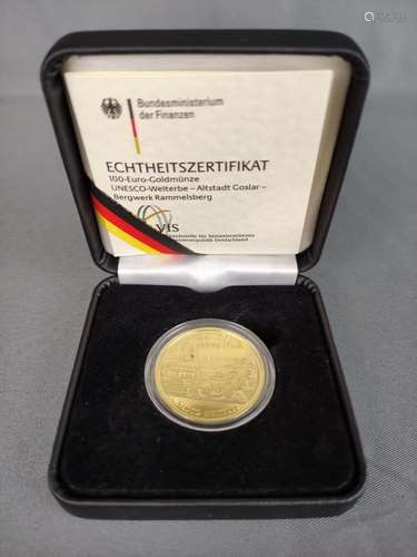 100 Euro Gold Coin, UNESCO World Heritage, Old Tow…