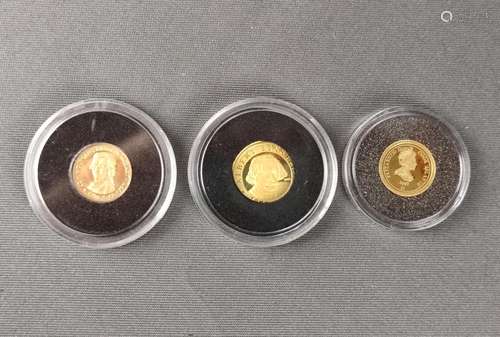 3 gold coins/medals, consisting of 1500 Francs, Al…