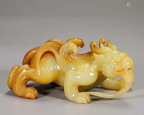 A Carved Jade Rhyton Qing Dyn.