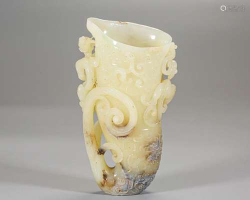 A Reticulated White Jade Bi Han Dyn.