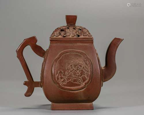 A Yixing Glazed Teapot Qing Dyn.