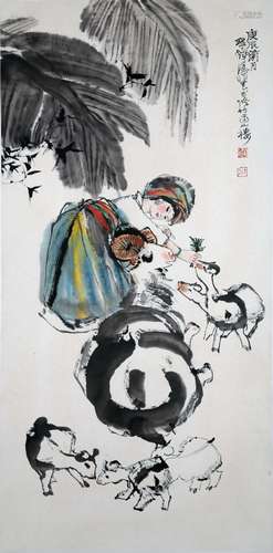 A Chinese Scroll Painting By Cheng Shifa