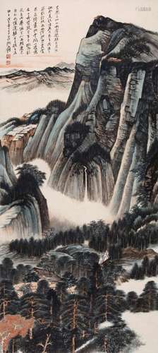 A Chinese Scroll Painting By Zhang Daqian